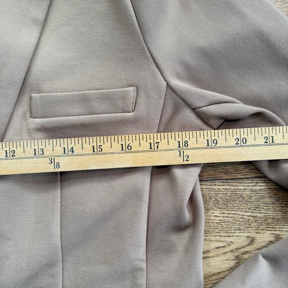 RD Style Ponte Knit Single Breasted Tailored Blazer Stretch Camel Women SZ M - Picture 5 of 6